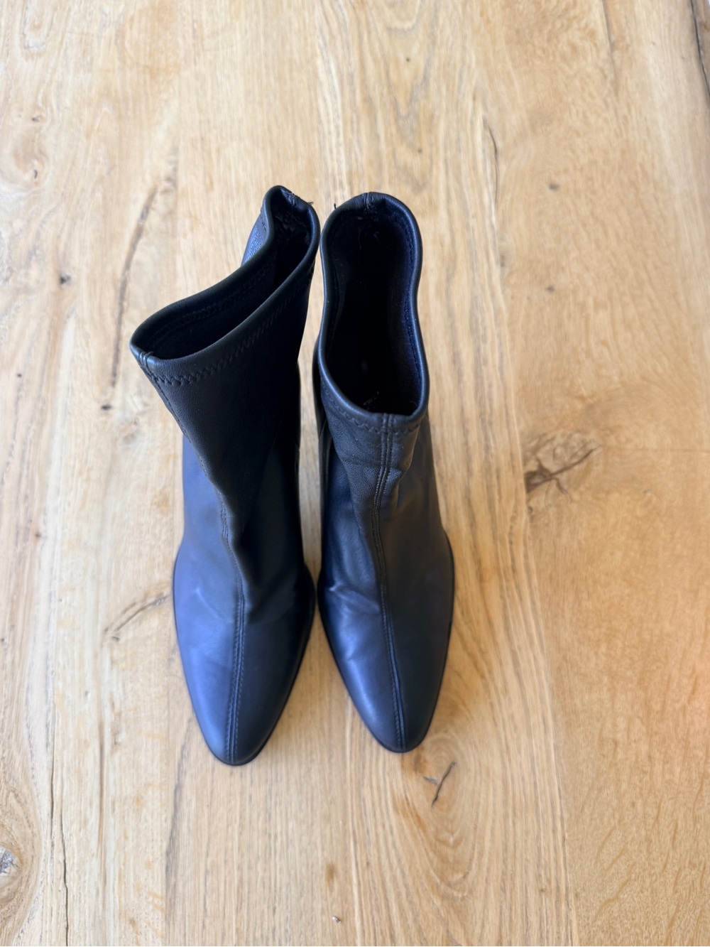 Zara Women's Black Pointed Stretch Ankle Booties